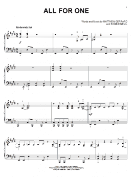 page one of All For One (Piano Solo)