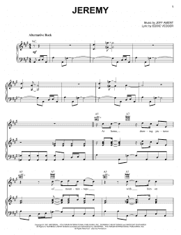 page one of Jeremy (Piano, Vocal & Guitar Chords (Right-Hand Melody))