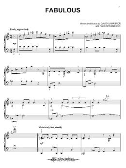 page one of Fabulous (Piano Solo)