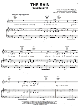 page one of The Rain (Supa Dupa Fly) (Piano, Vocal & Guitar Chords (Right-Hand Melody))