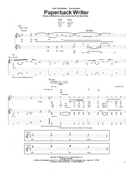 page one of Paperback Writer (Guitar Tab)