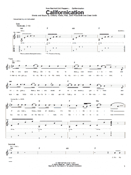 page one of Californication (Guitar Tab)