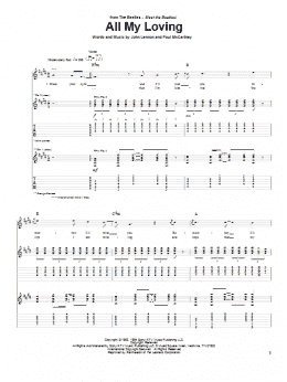 page one of All My Loving (Guitar Tab)