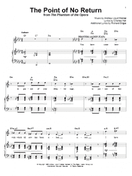 page one of The Point Of No Return (from The Phantom Of The Opera) (Piano & Vocal)