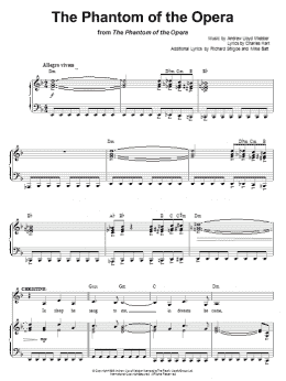 page one of The Phantom Of The Opera (Piano & Vocal)