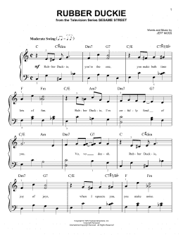 page one of Rubber Duckie (Easy Piano)
