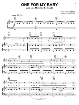page one of One For My Baby (And One More For The Road) (Piano, Vocal & Guitar Chords (Right-Hand Melody))