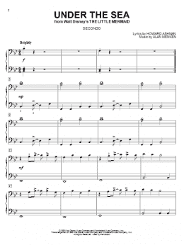 page one of Under The Sea (from The Little Mermaid) (Piano Duet)