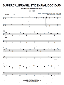 page one of Supercalifragilisticexpialidocious (from Mary Poppins) (Piano Duet)
