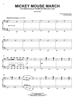 page one of Mickey Mouse March (from The Mickey Mouse Club) (Piano Duet)