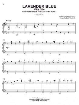 page one of Lavender Blue (Dilly Dilly) (from So Dear To My Heart) (Piano Duet)