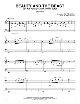 page one of Beauty And The Beast (Piano Duet)