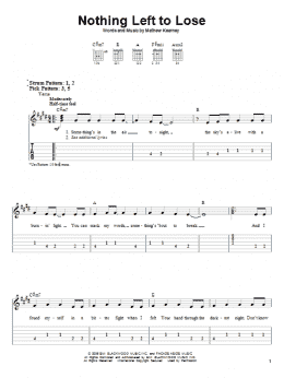 page one of Nothing Left To Lose (Easy Guitar Tab)