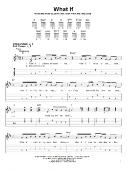 page one of What If (Easy Guitar Tab)