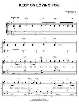 page one of Keep On Loving You (Easy Piano)
