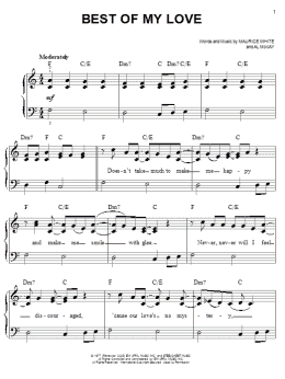 page one of Best Of My Love (Easy Piano)