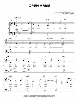 page one of Open Arms (Easy Piano)