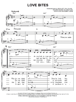 page one of Love Bites (Easy Piano)