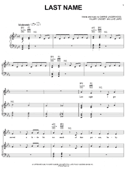 page one of Last Name (Piano, Vocal & Guitar Chords (Right-Hand Melody))