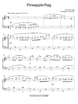 page one of Pineapple Rag (Educational Piano)