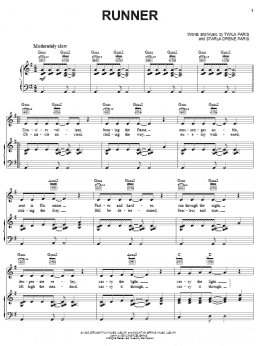 page one of Runner (Piano, Vocal & Guitar Chords (Right-Hand Melody))