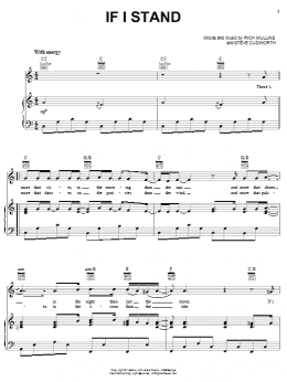 page one of If I Stand (Piano, Vocal & Guitar Chords (Right-Hand Melody))