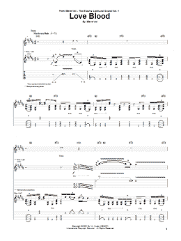 page one of Love Blood (Guitar Tab)