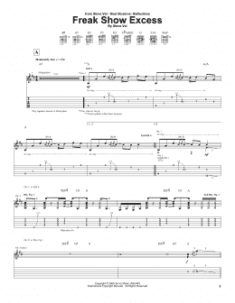 page one of Freak Show Excess (Guitar Tab)