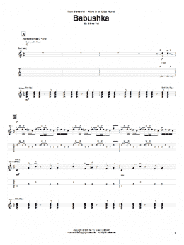 page one of Babushka (Guitar Tab)