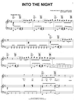 page one of Into The Night (Piano, Vocal & Guitar Chords (Right-Hand Melody))