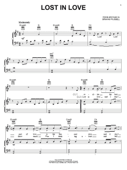 page one of Lost In Love (Piano, Vocal & Guitar Chords (Right-Hand Melody))