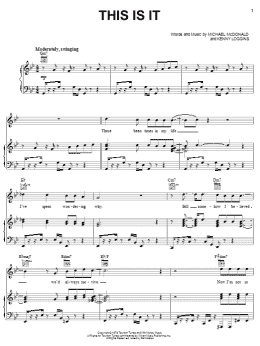 page one of This Is It (Piano, Vocal & Guitar Chords (Right-Hand Melody))