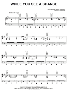 page one of While You See A Chance (Piano, Vocal & Guitar Chords (Right-Hand Melody))