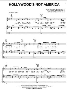 page one of Hollywood's Not America (Piano, Vocal & Guitar Chords (Right-Hand Melody))