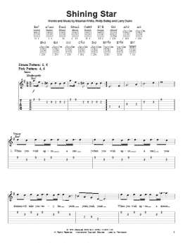page one of Shining Star (Easy Guitar Tab)