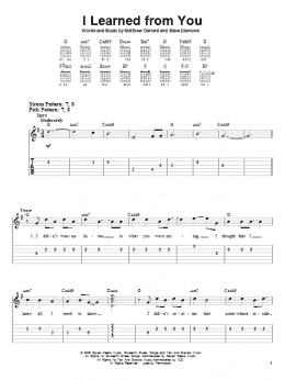 page one of I Learned From You (Easy Guitar Tab)