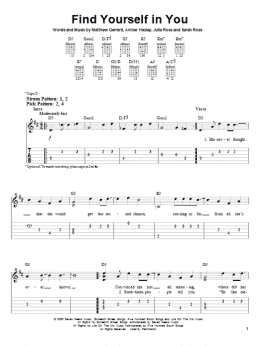 page one of Find Yourself In You (Easy Guitar Tab)