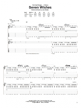 page one of Seven Wishes (Guitar Tab)