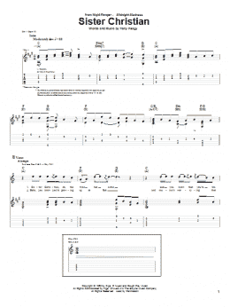 page one of Sister Christian (Guitar Tab)
