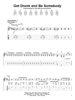 page one of Get Drunk And Be Somebody (Easy Guitar Tab)