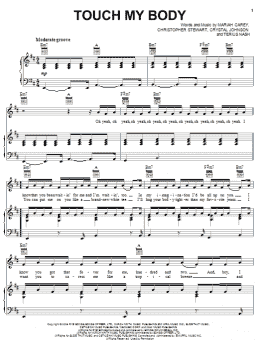 page one of Touch My Body (Piano, Vocal & Guitar Chords (Right-Hand Melody))