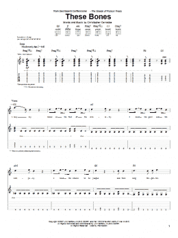 page one of These Bones (Guitar Tab)