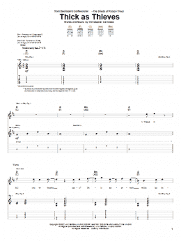 page one of Thick As Thieves (Guitar Tab)