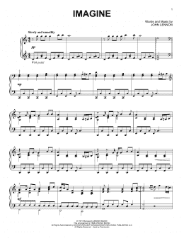 page one of Imagine (Piano Solo)