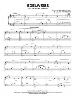 page one of Edelweiss (from The Sound of Music) (Piano Solo)