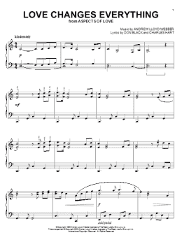 page one of Love Changes Everything (from Aspects of Love) (Piano Solo)
