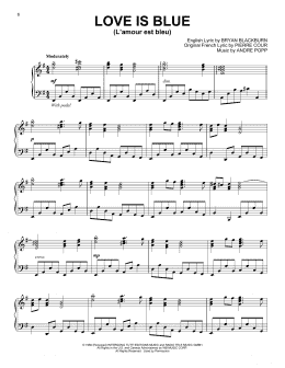 page one of Love Is Blue (L'amour Est Bleu) (Piano Solo)