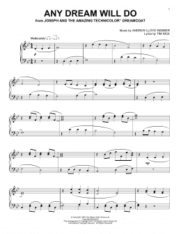 page one of Any Dream Will Do (Piano Solo)