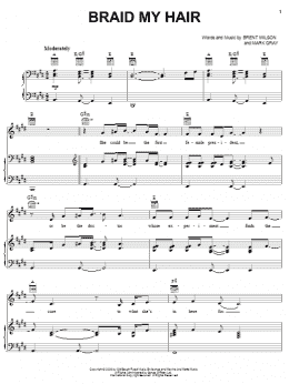 page one of Braid My Hair (Piano, Vocal & Guitar Chords (Right-Hand Melody))