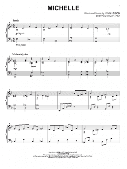 page one of Michelle (Piano Solo)